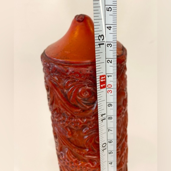 Vintage BRASS Candle Snuffer Wooden Candle Holder Hand Carved Thailand Quebec - Picture 7 of 11